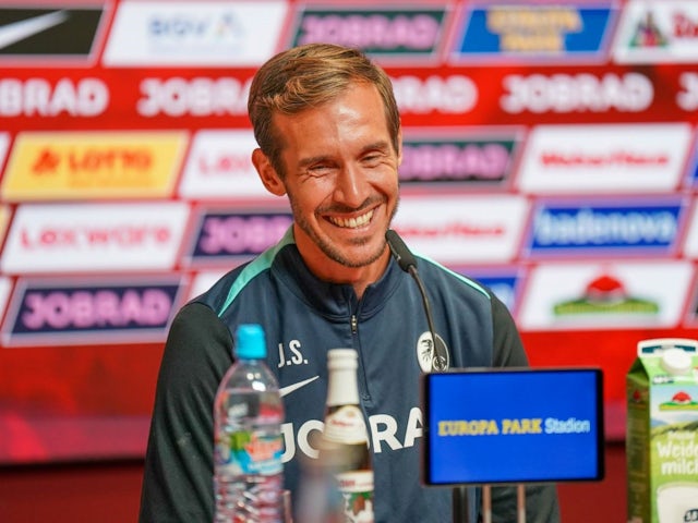 Freiburg coach Julian Schuster ahead of the first matchday of the new 2024 2025 Bundesliga season against VfB Stuttgart, on August 22, 2024 [on August 22, 2024]