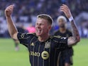 Los Angeles FC's Mateusz Bogusz celebrates scoring on June 29, 2024