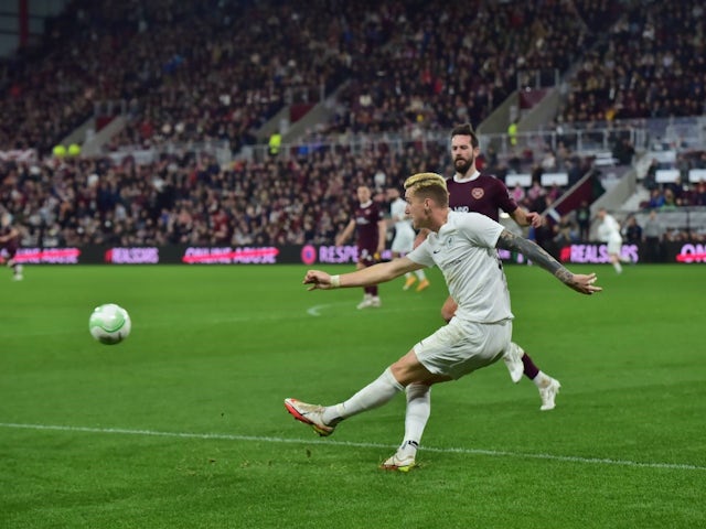 Petr Mares of FK Rigas Futbola Skola during the UEFA Europa Conference League Group A match at Tynecastle Park on October 10, 2022 [on August 20, 2024]