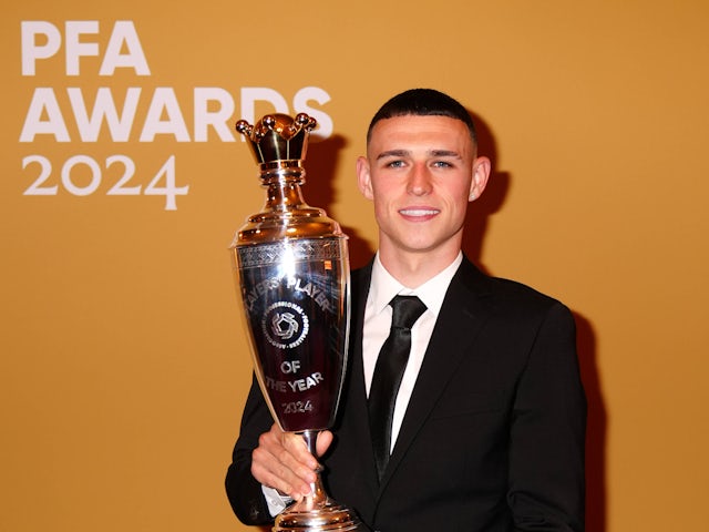 Manchester City's Phil Foden is named the PFA Premier League Player of the Year on August 20, 2024