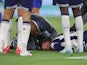 Tottenham's Rodrigo Bentancur receives treatment after sustaining an injury on August 19, 2024