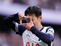 Son Heung-min celebrates scoring for Tottenham Hotspur on August 24, 2024