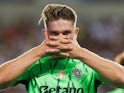 Viktor Gyokeres (Sporting CP) celebrates after scoring goal during Liga Portugal game between teams of SC Farense and Sporting CP on August 20, 2024