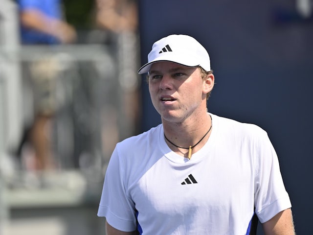  Alex Michelsen in opening round action at the US Open on August 27, 2024