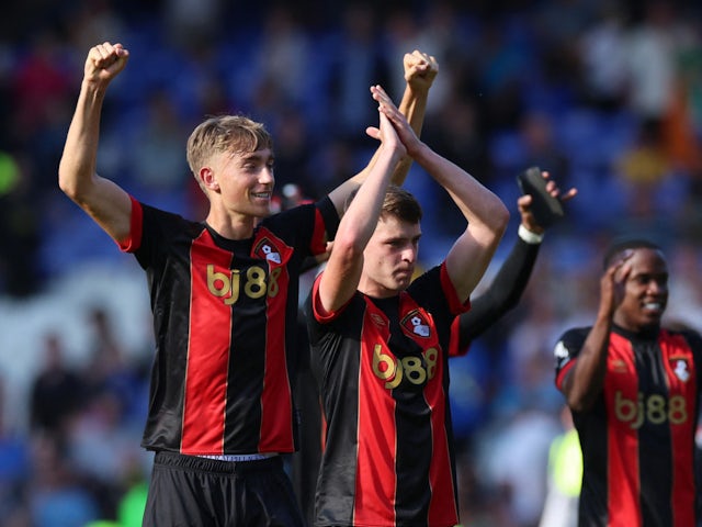 Bournemouth celebrate win over Everton on August 31, 2024.