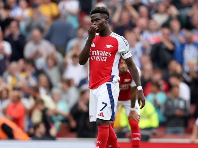 Arsenal's Bukayo Saka in action on August 31, 2024