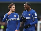 Ben Chilwell of Chelsea and Axel Disasi of Chelsea after the Premier League match at Stamford Bridge on August 28, 2024