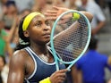 Coco Gauff reacts at the US Open on August 29, 2024