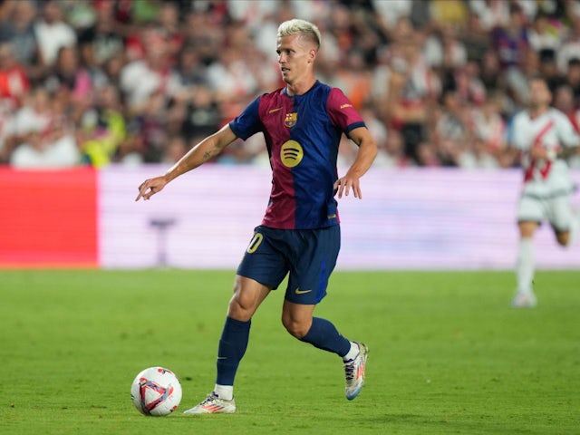 Barcelona's Dani Olmo in action on August 27, 2024