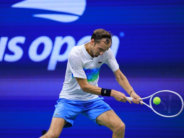 Daniil Medvedev in action at the US Open on August 31, 2024