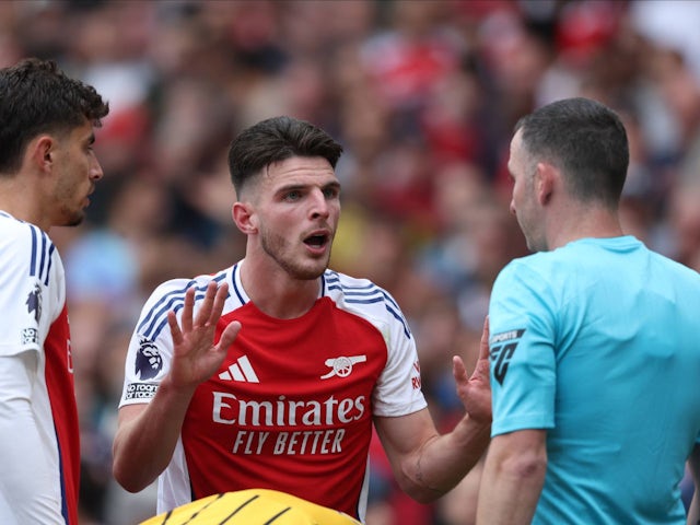 Brighton frustrate 10-man Arsenal as Rice receives first-ever red card