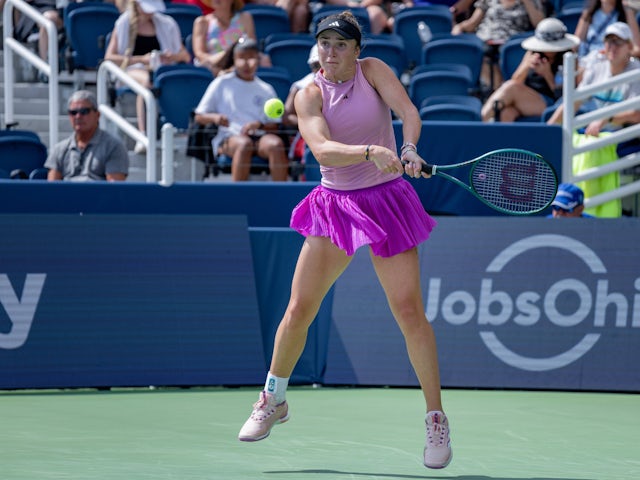 Elina Svitolina in action at the Cincinnati Open on August 16, 2024