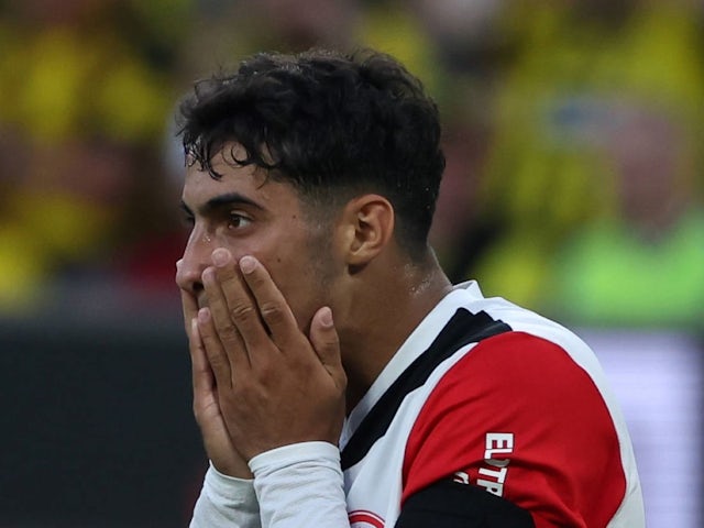 Fares Chaibi unhappy with a missed opportunity against Borussia Dortmund on August 24, 2024