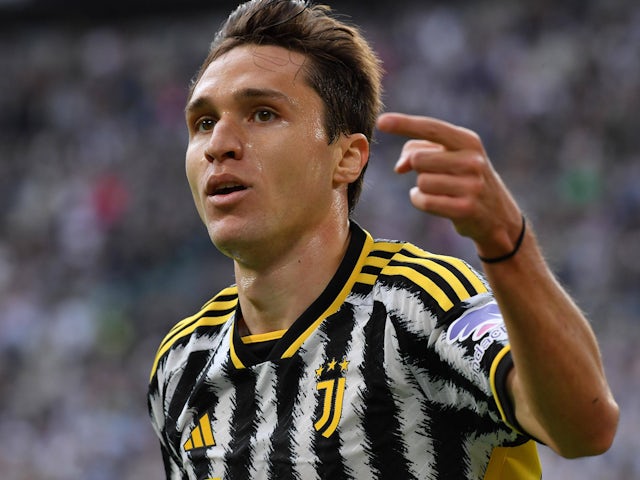 Federico Chiesa celebrates scoring for Juventus in May 2024