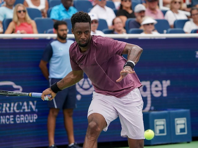  Gael Monfils fires a forehand shot in the opening round of the US Open on August 26, 2024