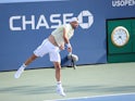 Grigor Dimitrov in action at the US Open on August 30, 2024