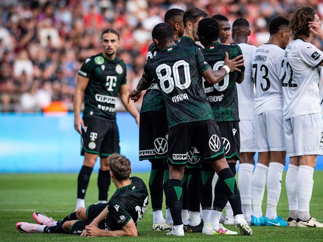 Habib Maiga (88) of Ferencvaros seen during the UEFA Champions League qualification match between FC Midtjylland and Ferencvaros at MCH Arena in Herning, Denmark, on August 6, 2024 [on August 27, 2024]