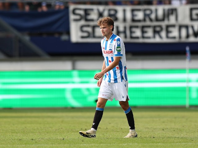 Jacob Trenskow in action for Heerenveen  on August 29, 2024