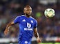 Jordan Ayew during the EFL Cup match between Leicester City and Tranmere Rovers at the King Power Stadium on 27 August 2024.