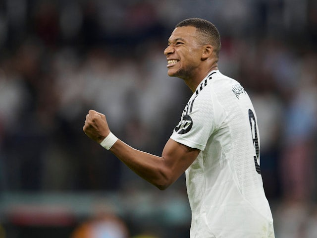 Sport News Kylian Mbappe celebrates scoring for Real Madrid on September 1, 2024