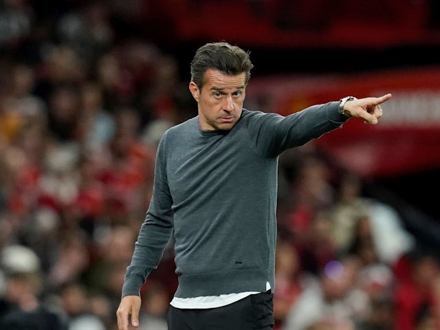 Marco Silva manager of Fulham points during the Premier League match in August 2024