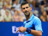 Novak Djokovic in action at the US Open on August 29, 2024