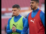 Omar Rekik of Wigan Athletic during the warm up on August 28, 2024