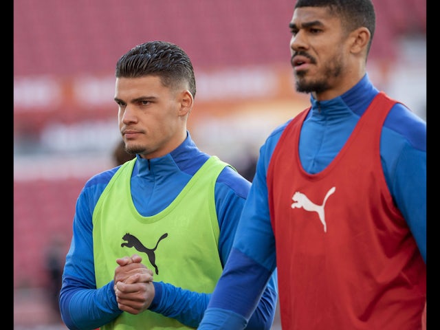 Omar Rekik of Wigan Athletic during the warm up on August 28, 2024