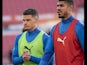 Omar Rekik of Wigan Athletic during the warm up on August 28, 2024