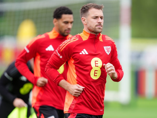 Wales captain Aaron Ramsey during the training session at the Vale Resort, Hensol: Tuesday September 3, 2024