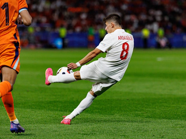 Turkey's Arda Guler seen during the UEFA Euro 2024 quarter-final on July 6, 2024