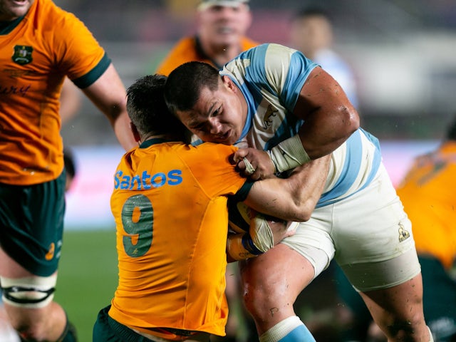 Sport News Thomas Gallo of Argentina is tackled by Jake Gordon of Australia on August 31, 2024