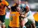 Thomas Gallo of Argentina is tackled by Jake Gordon of Australia on August 31, 2024