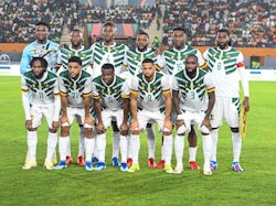 Cameroon players line up on January 27, 2024