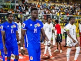 Venuste Baboula of Car and Alidu Seidu of Ghana during the 2026 FIFA World Cup qualifier on August 31, 2024