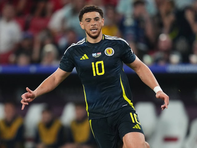 Che Adams of Scotland during the UEFA Euro 2024 match between Scotland and Hungary on June 23, 2024 