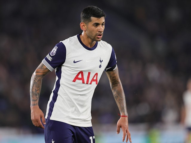 Tottenham Hotspur defender Cristian Romero in action in August 2024.