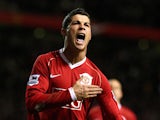 Cristiano Ronaldo celebrates scoring for Manchester United in 2007