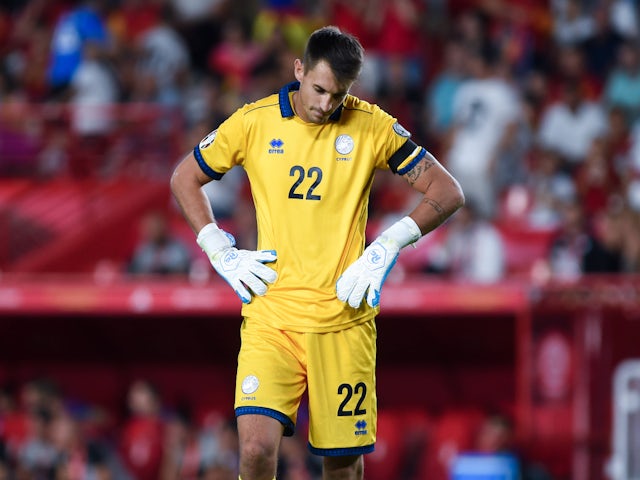 Cyprus goalkeeper Joel Mall in September 2023