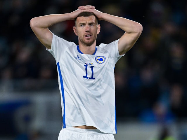 Edin Dzeko from Bosnia-Herzegovina on March 26, 2023 