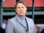 Hakan Ericson, manager of Faroe Islands, looks on while his side play a friendly against Denmark at Brondby Stadium on March 26, 2024