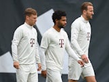 Joshua Kimmich, Serge Gnabry and Harry Kane of Bayern Munich on May 7, 2024