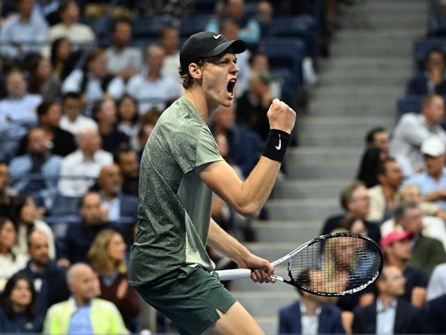 Jannik Sinner reacts at the US Open on September 4, 2024