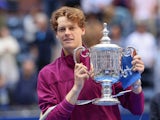 Jannik Sinner poses with the trophy after winning the US Open on September 8, 2024