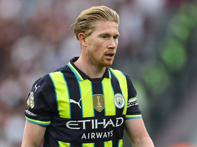 Manchester City's Kevin De Bruyne on August 31, 2024