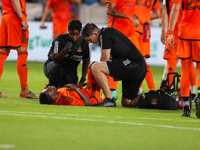 Latif Blessing was injured on May 7, 2024 for Houston Dynamo