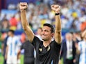 Argentina head coach Lionel Scaloni celebrates after the match on July 14, 2024