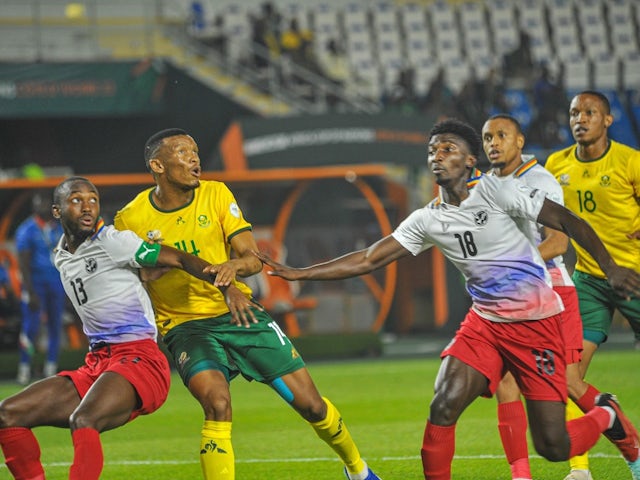 Peter Shalulile of Namibia in action against South Africa on January 21, 2024