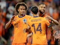 Tijjani Reijnders, Joshua Zirkzee and Cody Gakpo of the Netherlands celebrate on September 7, 2024 