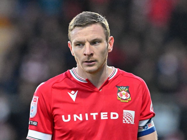 Paul Mullin in action for Wrexham on April 9, 2024